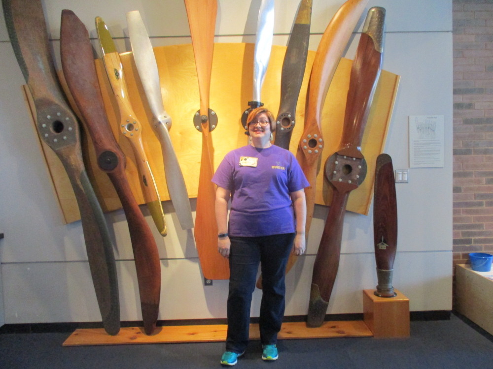 Misty Cole with some sources of inspiration at the College Park Aviation Museum
